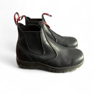 Redback Black Leather Men's Boots